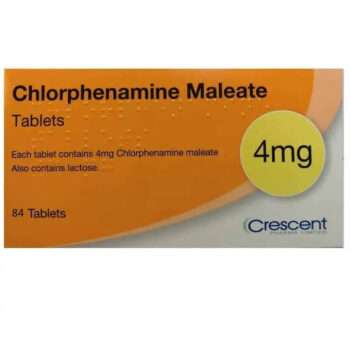 Chlorphenamine 4mg Tablets box for hayfever and allergy relief